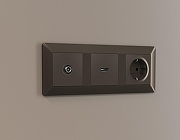 Рамка на 3 поста Ambrella Volt Line AF110633 цвет Бронза-1