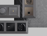 Рамка на 4 поста Ambrella Volt Line AF110654 цвет Антрацит-1