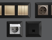 Рамка на 3 поста Ambrella Volt Line AF110703 цвет черный-1