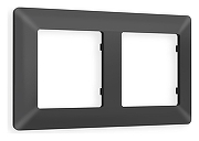 Рамка на 2 поста Ambrella Volt Line AF110802 цвет графит мягкое касание