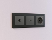 Рамка на 3 поста Ambrella Volt Line AF110803 цвет Графит-1