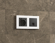 Рамка на 4 поста Ambrella Volt Techno AF220124 цвет Белый-1