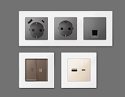 Рамка на 5 постов Ambrella Volt Techno AF220125 цвет белый-2