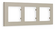 Рамка на 3 поста Ambrella Volt Techno AF220363 цвет Бежевый, Серый