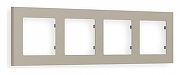 Рамка на 4 поста Ambrella Volt Techno AF220364 цвет Бежевый, Серый