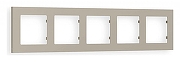 Рамка на 5 постов Ambrella Volt Techno AF220365 цвет Бежевый, Серый
