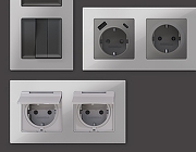 Рамка на 5 постов Ambrella Volt Techno AF220405 цвет серебро-1