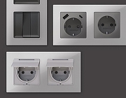 Рамка на 5 постов Ambrella Volt Techno AF220405 цвет Серебро-1