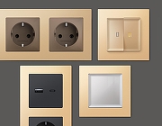 Рамка на 4 поста Ambrella Volt Techno AF220604 цвет шампань-2