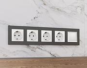 Рамка на 4 поста Ambrella Volt Techno AF220804 цвет Графит-1