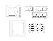 Рамка на 4 поста Ambrella Volt Arctic AF580104 цвет Белый-3