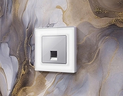 Рамка на 1 пост Ambrella Volt Arctic AF580131 цвет Белый, Серебро-1