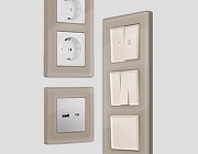 Рамка на 2 поста Ambrella Volt Arctic AF580362 цвет серо-бежевый-1