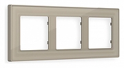 Рамка на 3 поста Ambrella Volt Arctic AF580363 цвет Бежевый, Серый