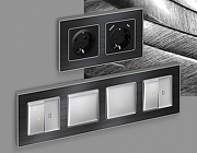 Рамка на 3 поста Ambrella Volt Arctic AF580533 цвет Черный-2