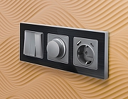 Рамка на 4 поста Ambrella Volt Arctic AF580534 цвет черный-1