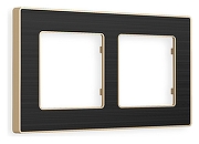 Рамка на 2 поста Ambrella Volt Arctic AF580542 цвет черный, шампань