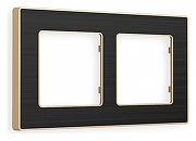 Рамка на 2 поста Ambrella Volt Arctic AF580542 цвет Черный, Бежевый