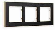 Рамка на 3 поста Ambrella Volt Arctic AF580543 цвет Черный, Бежевый