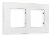 Рамка на 2 поста Ambrella Volt Grand AF930102 цвет Белый, Мрамор