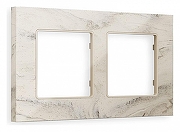 Рамка на 2 поста Ambrella Volt Grand AF930602 цвет Бежевый, Серый