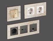 Рамка на 3 поста Ambrella Volt Grand AF930603 цвет Бежевый, Серый-1