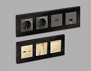 Рамка на 3 поста Ambrella Volt Grand AF930703 цвет Черный-2