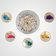 Люстра на штанге Imperiumloft Agate agate-801 цвет плафона/подвески Красный, Синий, Зеленый, цвет арматуры Латунь-7
