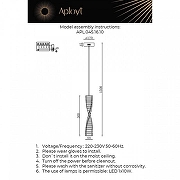 Подвесной светильник Aployt Ol1mp APL.045.16.10 цвет плафона/подвески Прозрачный, цвет арматуры Никель-2