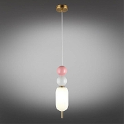 Подвесной светильник Aployt Rosabella APL.320.06.01 цвет плафона/подвески Белый, Розовый, Серый, цвет арматуры Латунь-2