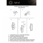 Бра Aployt Sab1na APL.321.01.05 цвет плафона/подвески Белый, цвет арматуры Латунь-11