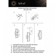 Бра Aployt Sab1na APL.321.11.05 цвет плафона/подвески Белый, цвет арматуры Черный-10