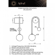 Бра Aployt Ester APL.324.01.01 цвет плафона/подвески Белый, цвет арматуры Латунь, Черный-11