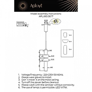 Подвесной светильник Aployt El1n APL.665.06.17 цвет плафона/подвески Светло-серый, цвет арматуры Черный-2