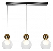 Подвесной светильник iLedex Blossom C4476-3L GL цвет плафона/подвески Белый, Прозрачный, цвет арматуры Золото