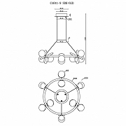Люстра iLedex Savage C4641-9 MBK+SGD цвет плафона/подвески Белый, Латунь, цвет арматуры Золото, Черный-2