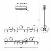Подвесной светильник iLedex Savage C4644-7 MBK+SGD цвет плафона/подвески Белый, Латунь, цвет арматуры Черный-2