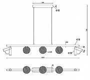 Подвесной светильник iLedex Telescope C4774-100 SBK цвет плафона/подвески Белый, Черный, цвет арматуры Черный-2