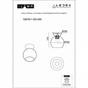 Накладной светильник iLamp Mono C6079-1 BK+SM цвет плафона/подвески Дымчатый, цвет арматуры Черный-2