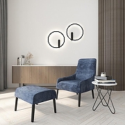 Накладной светильник Denkirs ROUND DK5035-BK цвет плафона/подвески Черный, цвет арматуры Черный-7