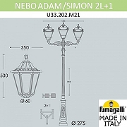 Фонарный столб Fumagalli Noemi E35.202.M21.AYH27 цвет плафона/подвески Опал, цвет арматуры Черный-3