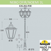 Фонарный столб Fumagalli Noemi E35.202.R30.WYH27 цвет плафона/подвески Опал, цвет арматуры Белый-4