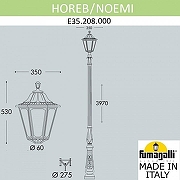 Фонарный столб Fumagalli Noemi E35.208.000.AXH27 цвет плафона/подвески Прозрачный, цвет арматуры Черный-3