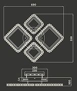 Люстра Ambrella Light FA FA1726 цвет плафона/подвески Прозрачный, цвет арматуры Золото-5