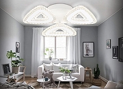 Люстра Ambrella Light FA FA4018 цвет плафона/подвески Белый, Прозрачный, цвет арматуры Белый-2