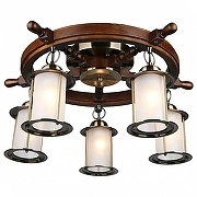 Люстра Omnilux Ferro OML-50307-05 цвет плафона/подвески Белый, цвет арматуры Бронза, Коричневый