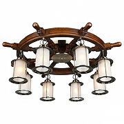 Люстра Omnilux Ferro OML-50307-08 цвет плафона/подвески Белый, цвет арматуры Бронза, Коричневый