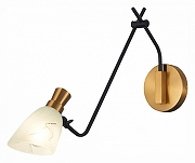 Бра EVOLUCE L1ta SLE205401-01 цвет плафона/подвески Белый, цвет арматуры Латунь, Черный-1