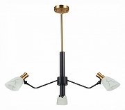 Люстра на штанге EVOLUCE L1ta SLE205403-03 цвет плафона/подвески Белый, цвет арматуры Латунь, Черный