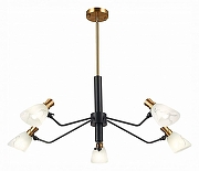 Люстра на штанге EVOLUCE L1ta SLE205403-05 цвет плафона/подвески Белый, цвет арматуры Латунь, Черный-1